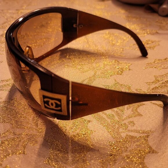 Chanel CC 5086 Brown Sunglasses Ski Sport Mask Shield Authentic - Picture 10 of 16